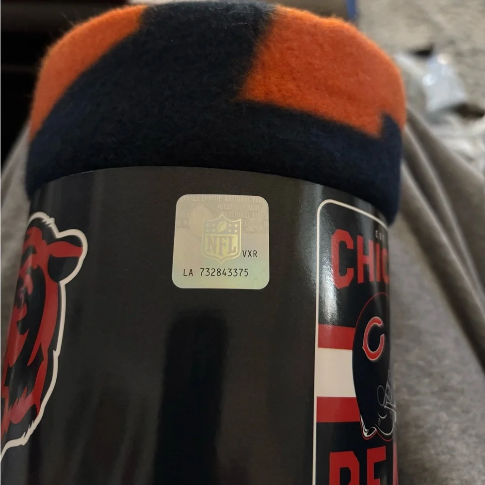 NFL Chicago Bears Navy and Orange Fleece Blanket